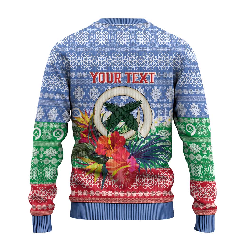 Personalised Shefa Joyeux Noel Ugly Christmas Sweater Proud To Be a Ni-Van Sand Drawing Art - Polynesian Pride