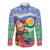 Personalised Shefa Joyeux Noel Long Sleeve Button Shirt Proud To Be a Ni-Van Sand Drawing Art - Polynesian Pride