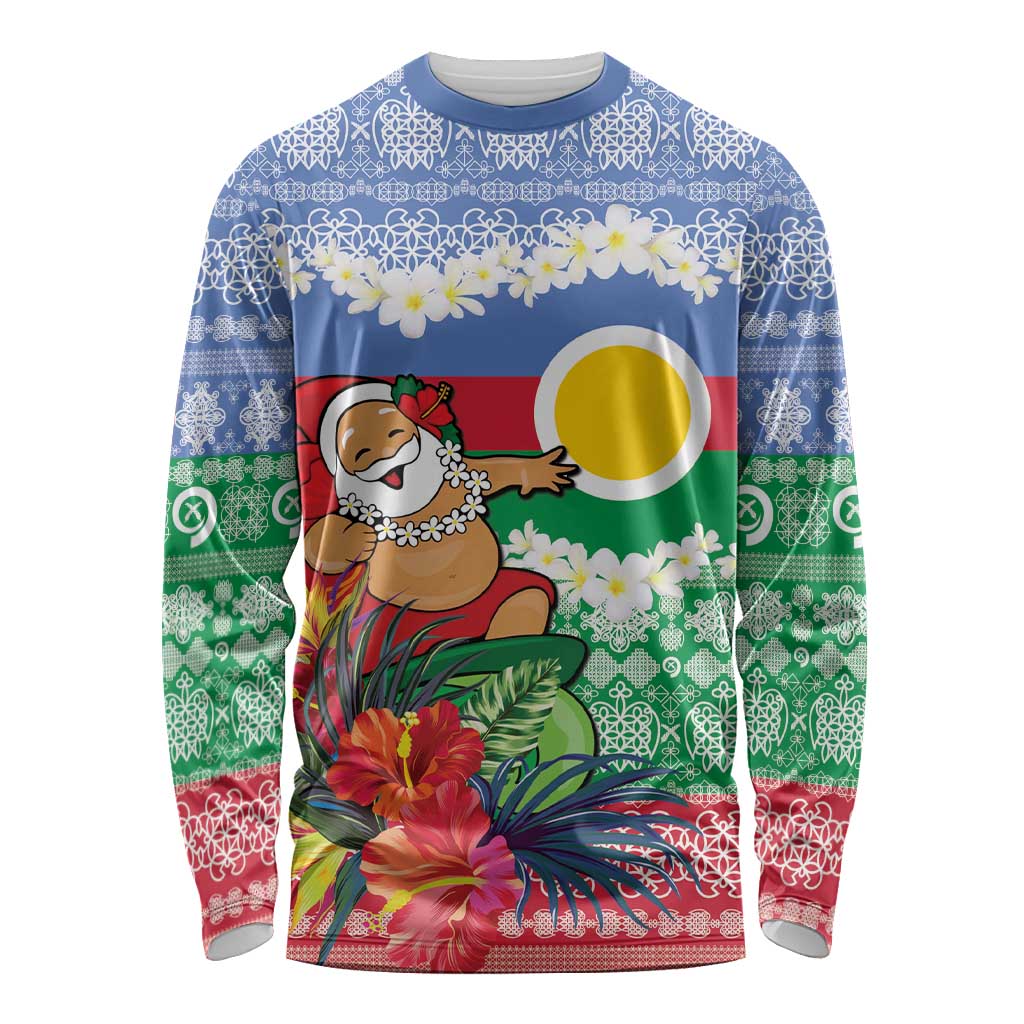 Personalised Shefa Joyeux Noel Long Sleeve Shirt Proud To Be a Ni-Van Sand Drawing Art - Polynesian Pride