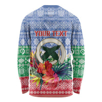 Personalised Shefa Joyeux Noel Long Sleeve Shirt Proud To Be a Ni-Van Sand Drawing Art - Polynesian Pride