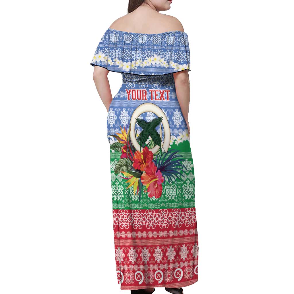 Personalised Shefa Joyeux Noel Off Shoulder Maxi Dress Proud To Be a Ni-Van Sand Drawing Art - Polynesian Pride