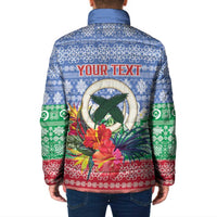 Personalised Shefa Joyeux Noel Padded Jacket Proud To Be a Ni-Van Sand Drawing Art - Polynesian Pride