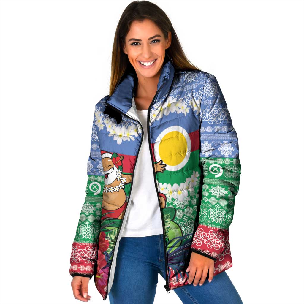 Personalised Shefa Joyeux Noel Padded Jacket Proud To Be a Ni-Van Sand Drawing Art - Polynesian Pride