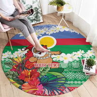 Personalised Shefa Joyeux Noel Round Carpet Proud To Be a Ni-Van Sand Drawing Art - Polynesian Pride