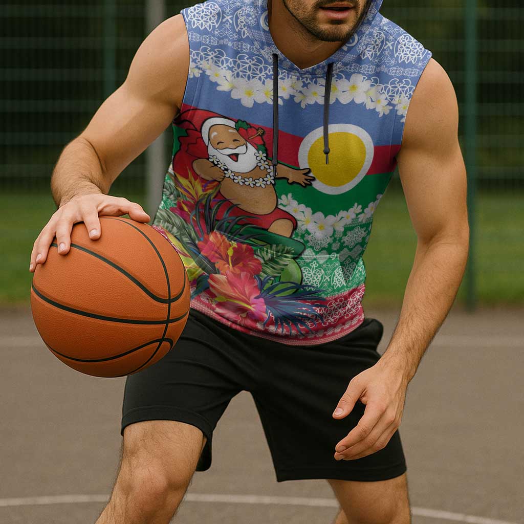 Personalised Shefa Joyeux Noel Sleeveless Hoodie Proud To Be a Ni-Van Sand Drawing Art - Polynesian Pride