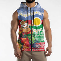 Personalised Shefa Joyeux Noel Sleeveless Zip Hoodie Proud To Be a Ni-Van Sand Drawing Art - Polynesian Pride