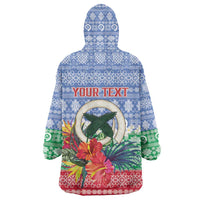 Personalised Shefa Joyeux Noel Wearable Blanket Hoodie Proud To Be a Ni-Van Sand Drawing Art - Polynesian Pride