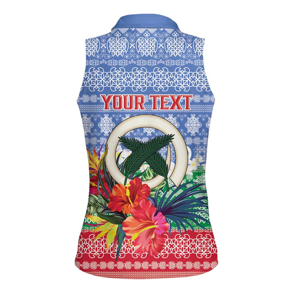 Personalised Shefa Joyeux Noel Women Sleeveless Polo Shirt Proud To Be a Ni-Van Sand Drawing Art - Polynesian Pride