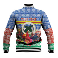 Personalised Tafea Joyeux Noel Baseball Jacket Proud To Be a Ni-Van Sand Drawing Art - Polynesian Pride