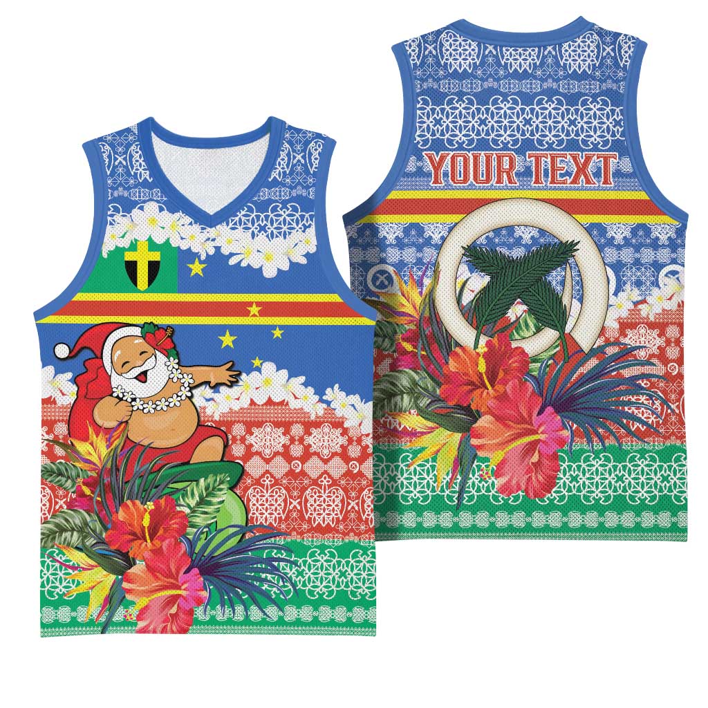 Personalised Tafea Joyeux Noel Basketball Jersey Proud To Be a Ni-Van Sand Drawing Art - Polynesian Pride