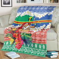 Personalised Tafea Joyeux Noel Blanket Proud To Be a Ni-Van Sand Drawing Art - Polynesian Pride