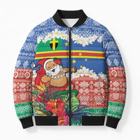 Personalised Tafea Joyeux Noel Bomber Puffer Jacket Proud To Be a Ni-Van Sand Drawing Art - Polynesian Pride
