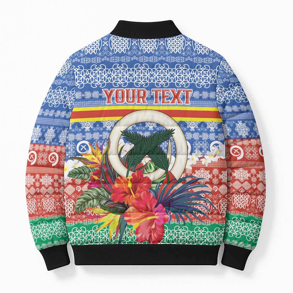 Personalised Tafea Joyeux Noel Bomber Puffer Jacket Proud To Be a Ni-Van Sand Drawing Art - Polynesian Pride