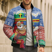 Personalised Tafea Joyeux Noel Bomber Puffer Jacket Proud To Be a Ni-Van Sand Drawing Art - Polynesian Pride