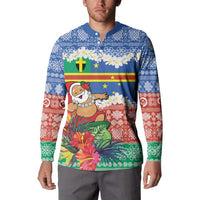 Personalised Tafea Joyeux Noel Button Sweatshirt Proud To Be a Ni-Van Sand Drawing Art - Polynesian Pride