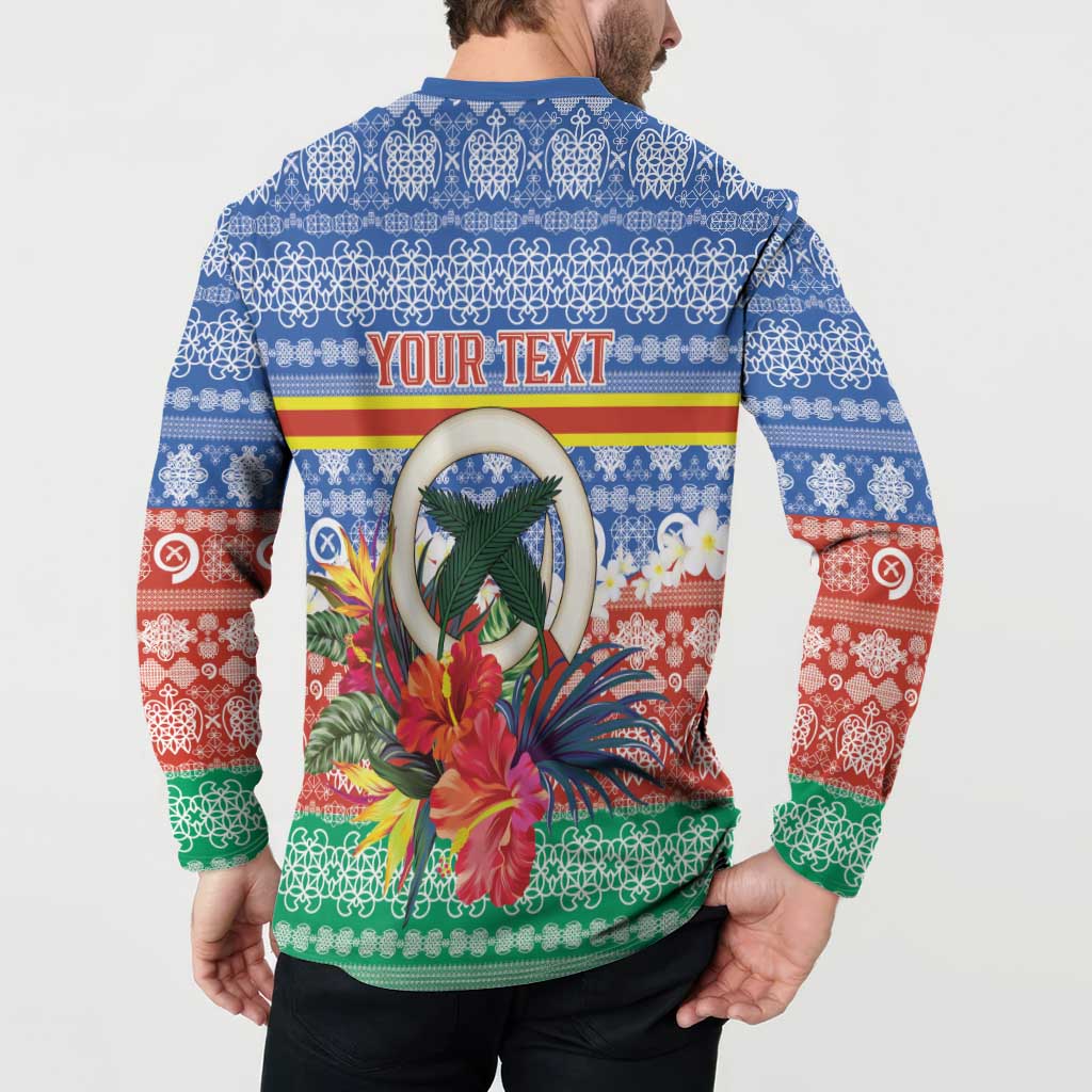 Personalised Tafea Joyeux Noel Button Sweatshirt Proud To Be a Ni-Van Sand Drawing Art - Polynesian Pride