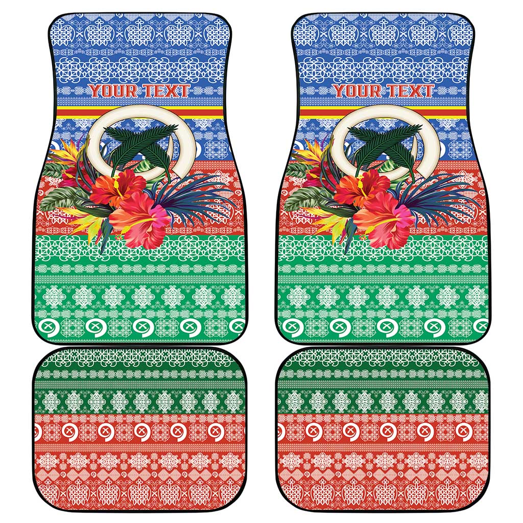 Personalised Tafea Joyeux Noel Car Mats Proud To Be a Ni-Van Sand Drawing Art - Polynesian Pride