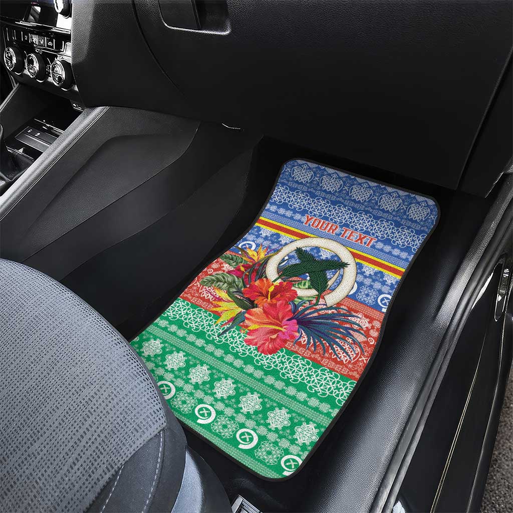 Personalised Tafea Joyeux Noel Car Mats Proud To Be a Ni-Van Sand Drawing Art - Polynesian Pride