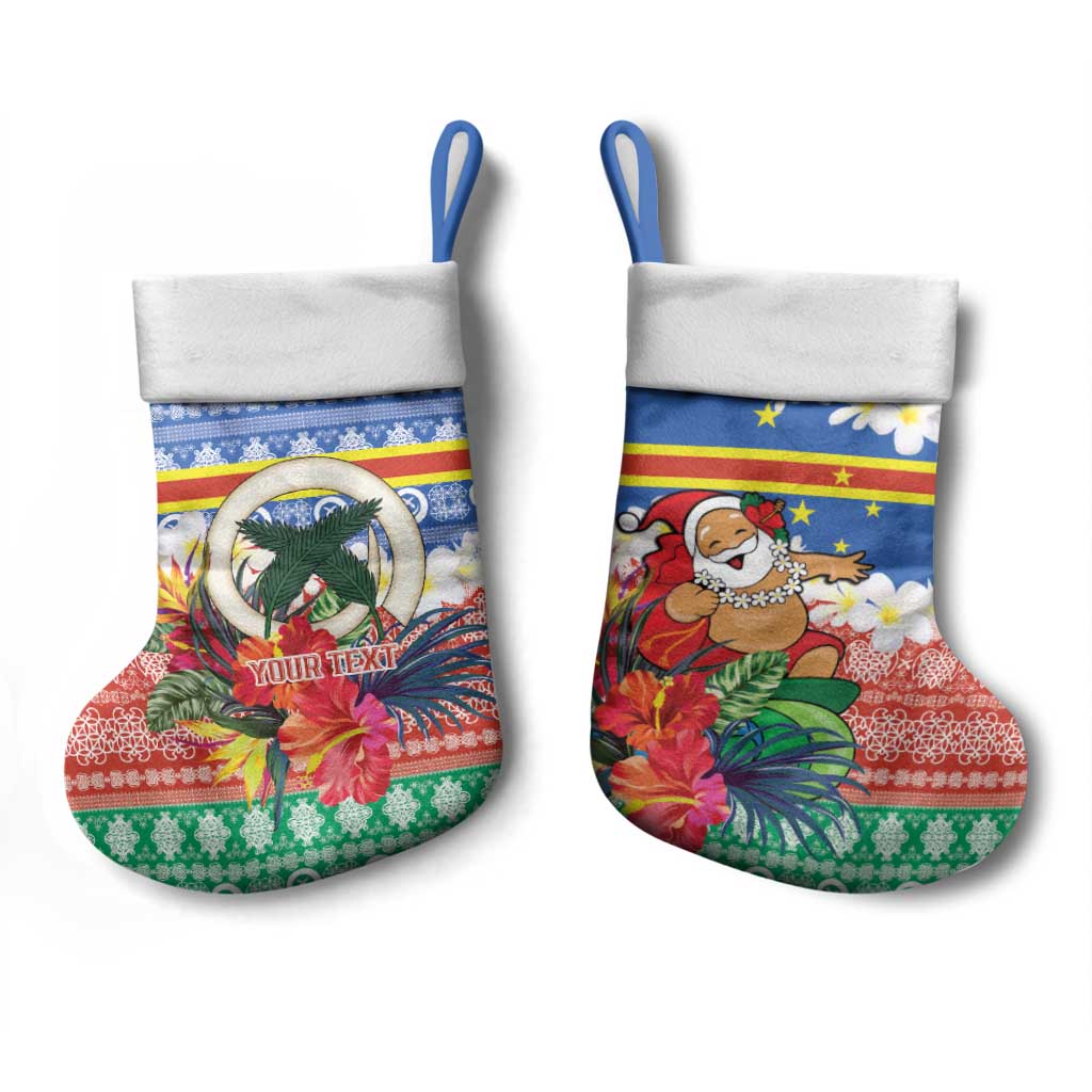 Personalised Tafea Joyeux Noel Christmas Stocking Proud To Be a Ni-Van Sand Drawing Art LT9 - Polynesian Pride
