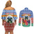 Personalised Tafea Joyeux Noel Couples Matching Off Shoulder Short Dress and Long Sleeve Button Shirt Proud To Be a Ni-Van Sand Drawing Art - Polynesian Pride