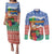 Personalised Tafea Joyeux Noel Couples Matching Puletasi and Long Sleeve Button Shirt Proud To Be a Ni-Van Sand Drawing Art - Polynesian Pride