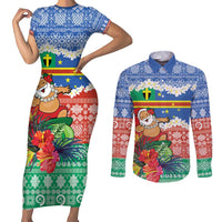Personalised Tafea Joyeux Noel Couples Matching Short Sleeve Bodycon Dress and Long Sleeve Button Shirt Proud To Be a Ni-Van Sand Drawing Art - Polynesian Pride