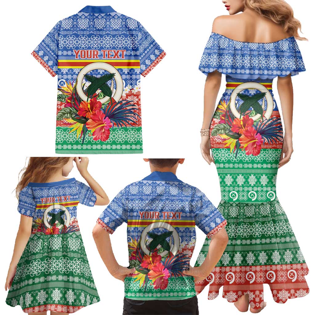 Personalised Tafea Joyeux Noel Family Matching Mermaid Dress and Hawaiian Shirt Proud To Be a Ni-Van Sand Drawing Art - Polynesian Pride