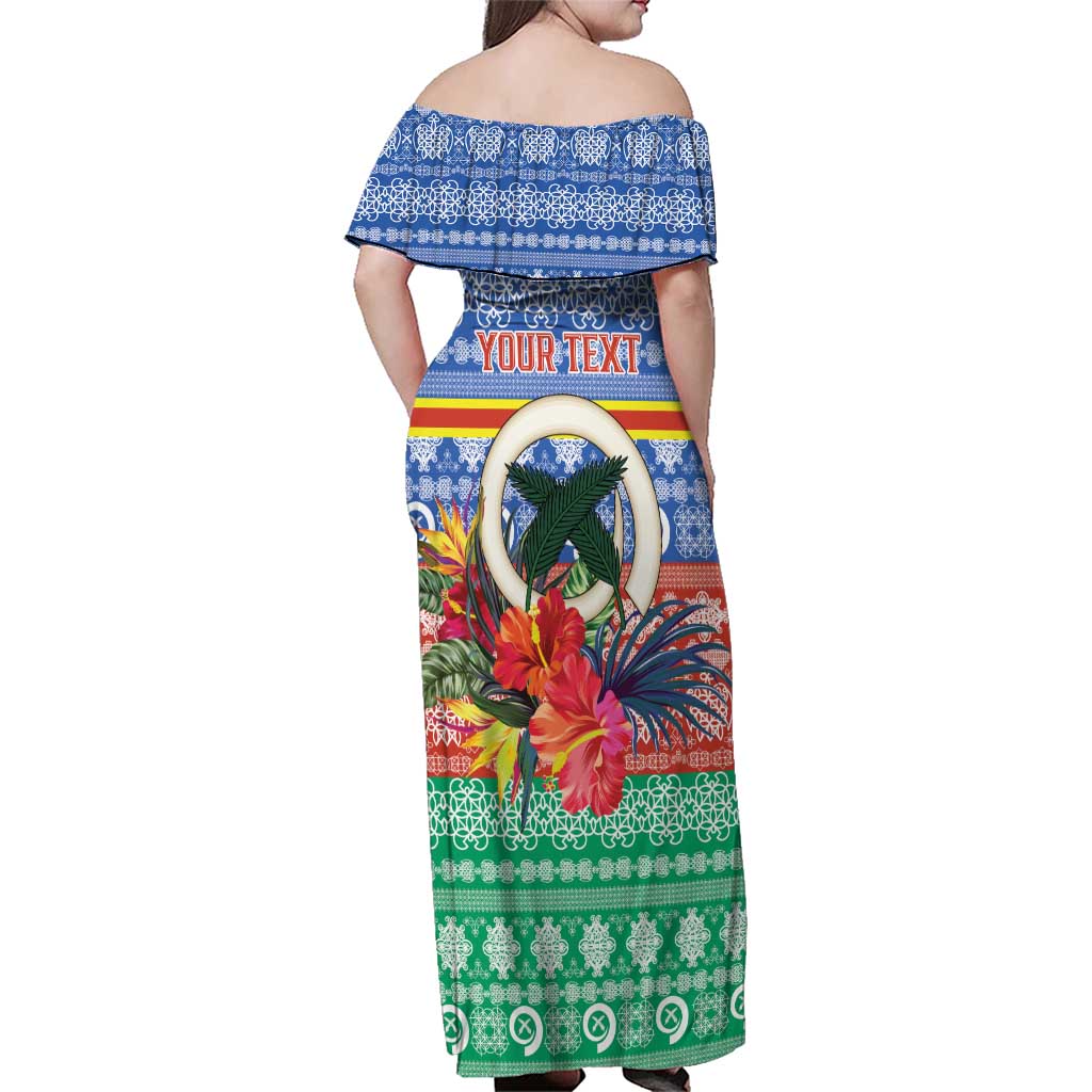 Personalised Tafea Joyeux Noel Family Matching Off Shoulder Maxi Dress and Hawaiian Shirt Proud To Be a Ni-Van Sand Drawing Art - Polynesian Pride