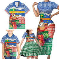 Personalised Tafea Joyeux Noel Family Matching Short Sleeve Bodycon Dress and Hawaiian Shirt Proud To Be a Ni-Van Sand Drawing Art - Polynesian Pride