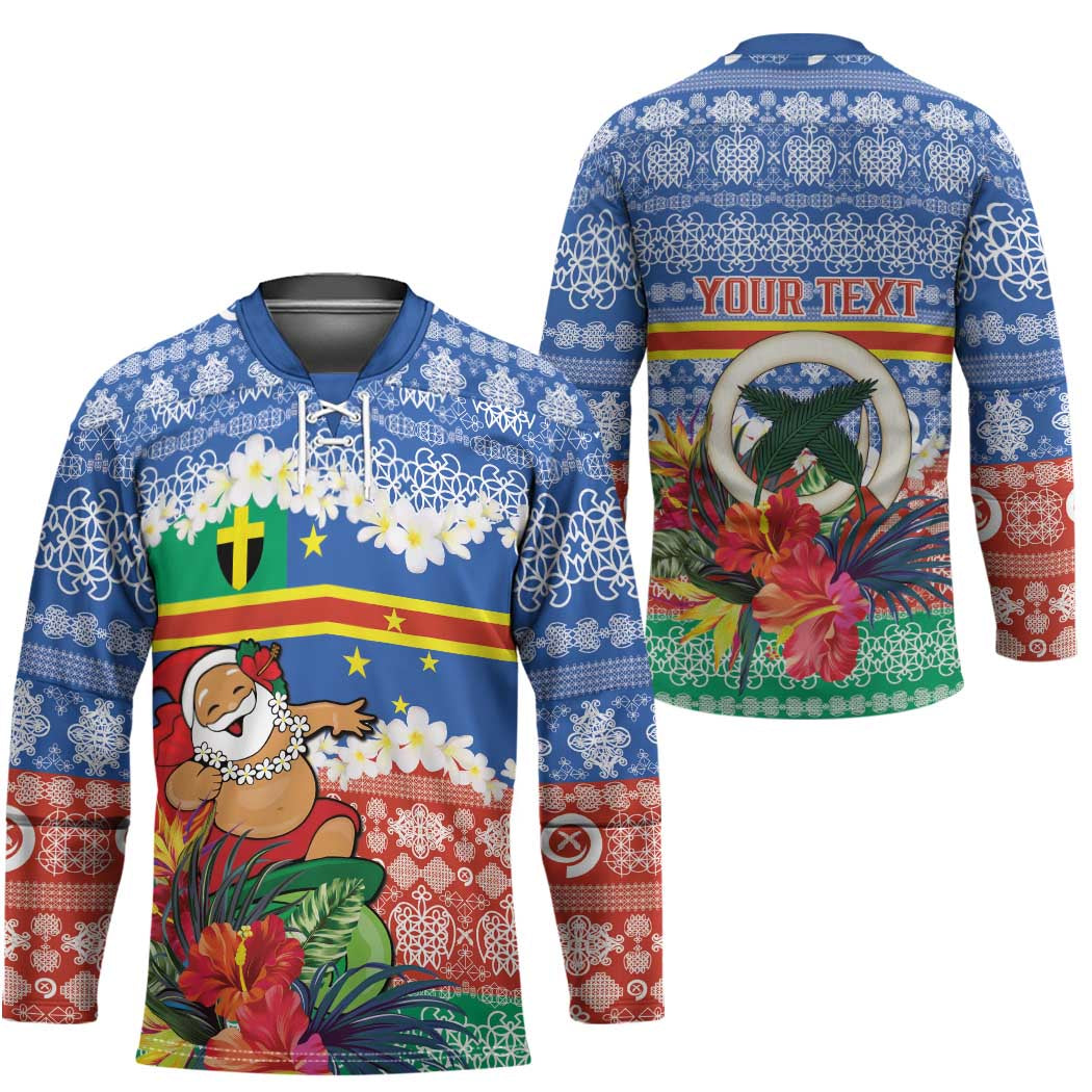 Personalised Tafea Joyeux Noel Hockey Jersey Proud To Be a Ni-Van Sand Drawing Art - Polynesian Pride