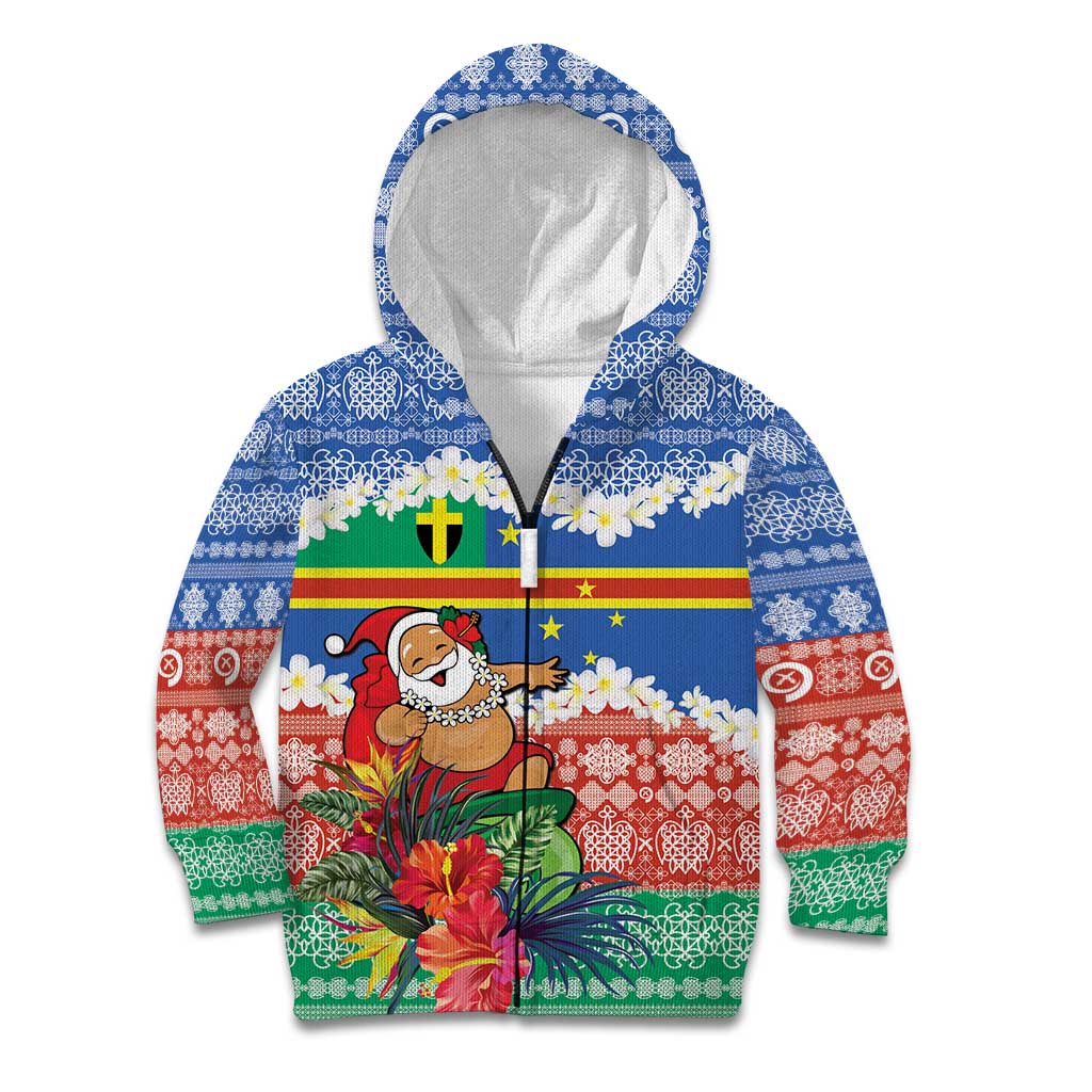 Personalised Tafea Joyeux Noel Kid Hoodie Proud To Be a Ni-Van Sand Drawing Art - Polynesian Pride