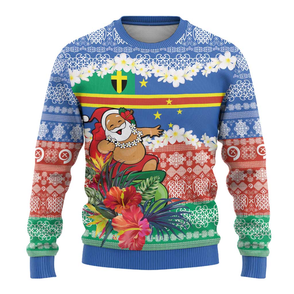 Personalised Tafea Joyeux Noel Ugly Christmas Sweater Proud To Be a Ni-Van Sand Drawing Art - Polynesian Pride