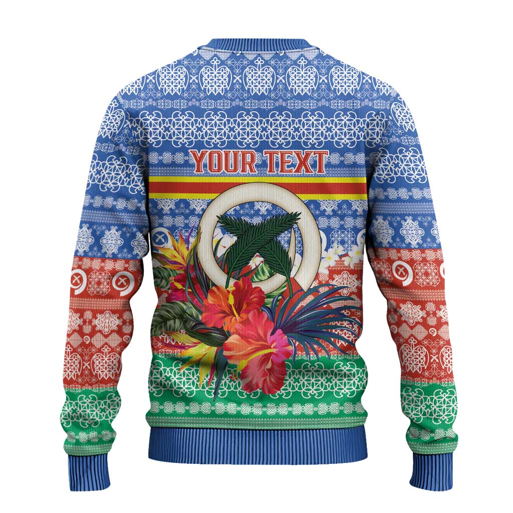 Personalised Tafea Joyeux Noel Ugly Christmas Sweater Proud To Be a Ni-Van Sand Drawing Art - Polynesian Pride