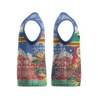 Personalised Tafea Joyeux Noel Christmas Knitted V-Neck Vest Proud To Be a Ni-Van Sand Drawing Art LT9 - Polynesian Pride