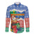 Personalised Tafea Joyeux Noel Long Sleeve Button Shirt Proud To Be a Ni-Van Sand Drawing Art - Polynesian Pride