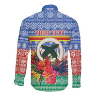 Personalised Tafea Joyeux Noel Long Sleeve Button Shirt Proud To Be a Ni-Van Sand Drawing Art - Polynesian Pride