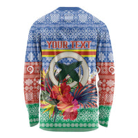 Personalised Tafea Joyeux Noel Long Sleeve Shirt Proud To Be a Ni-Van Sand Drawing Art - Polynesian Pride