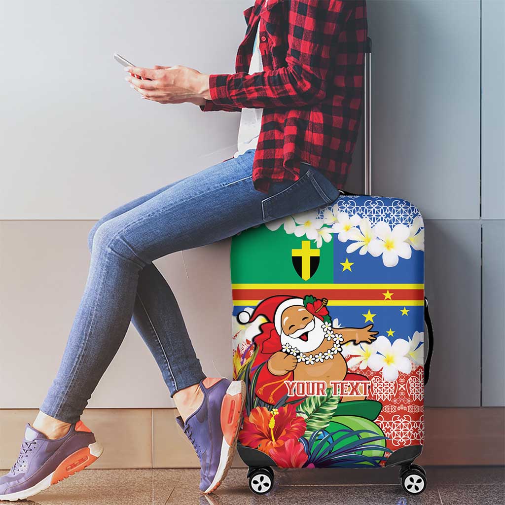 Personalised Tafea Joyeux Noel Luggage Cover Proud To Be a Ni-Van Sand Drawing Art - Polynesian Pride