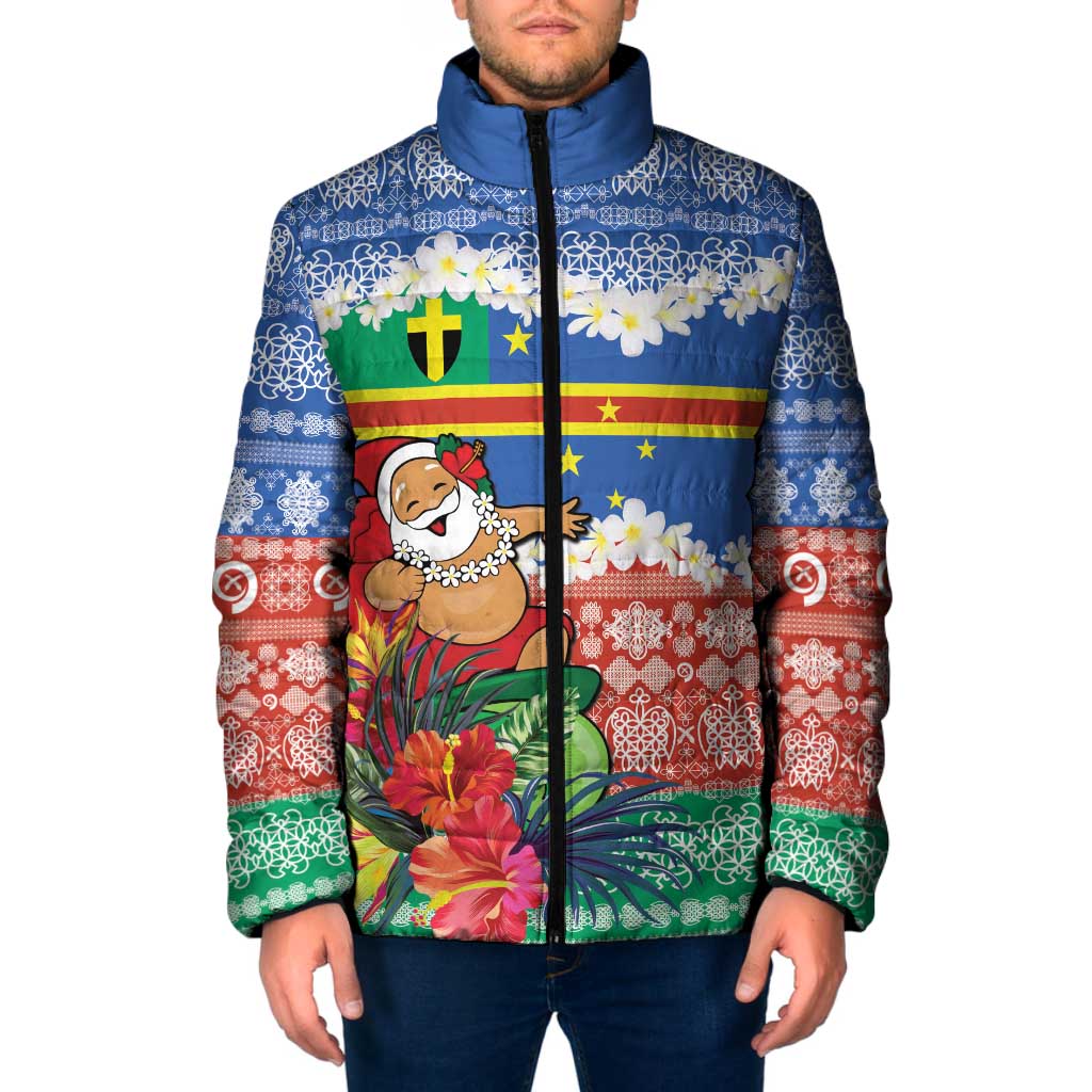 Personalised Tafea Joyeux Noel Padded Jacket Proud To Be a Ni-Van Sand Drawing Art - Polynesian Pride