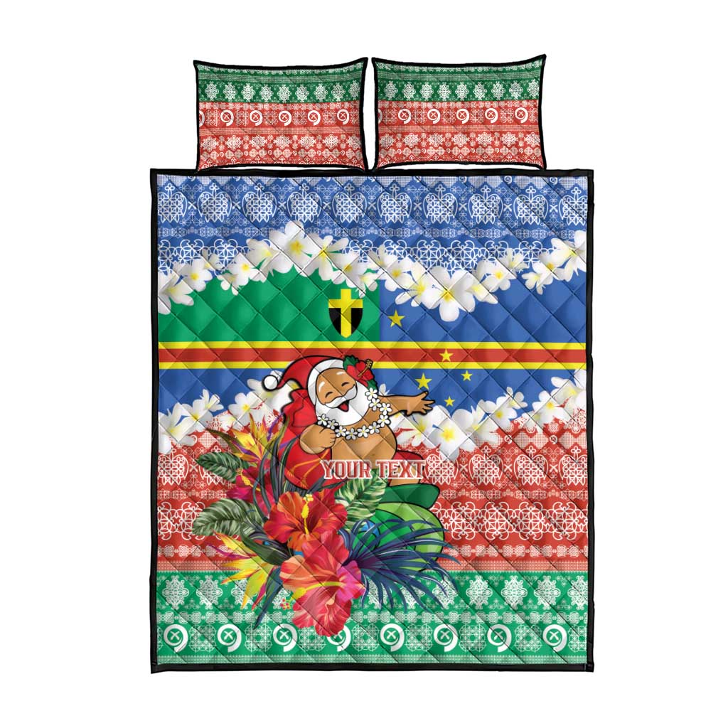 Personalised Tafea Joyeux Noel Quilt Bed Set Proud To Be a Ni-Van Sand Drawing Art - Polynesian Pride