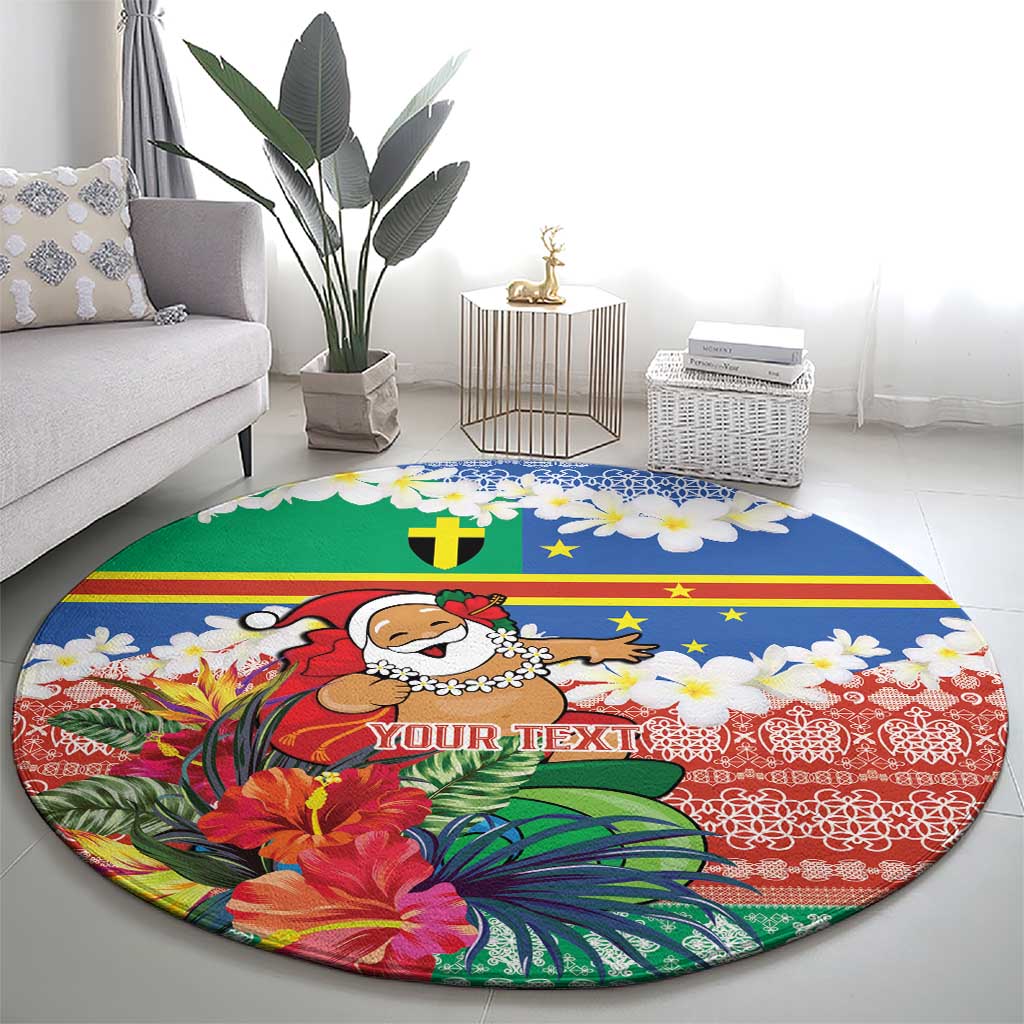 Personalised Tafea Joyeux Noel Round Carpet Proud To Be a Ni-Van Sand Drawing Art - Polynesian Pride