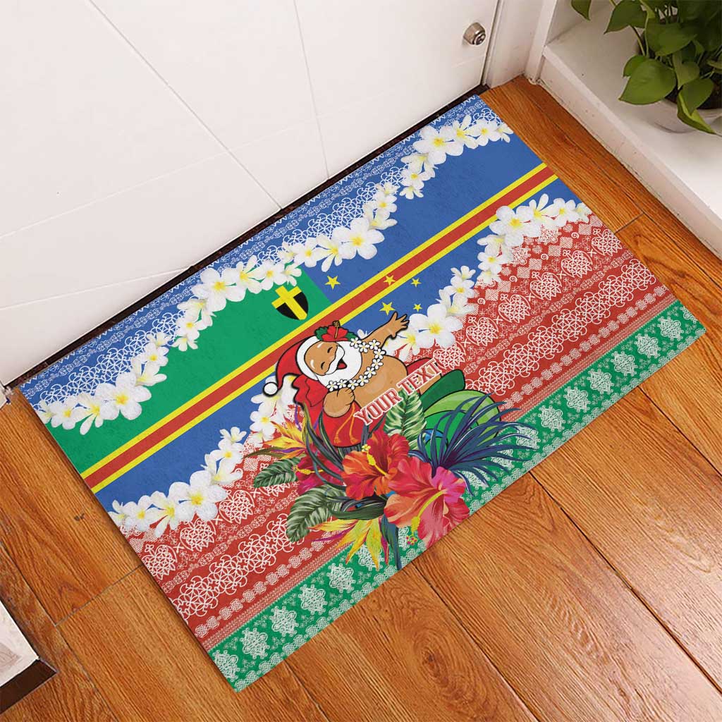 Personalised Tafea Joyeux Noel Rubber Doormat Proud To Be a Ni-Van Sand Drawing Art - Polynesian Pride
