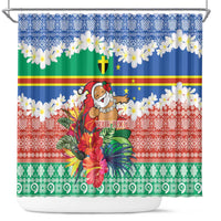 Personalised Tafea Joyeux Noel Shower Curtain Proud To Be a Ni-Van Sand Drawing Art - Polynesian Pride
