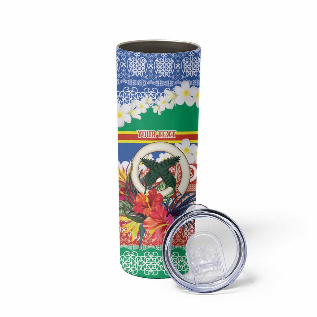 Personalised Tafea Joyeux Noel Skinny Tumbler Proud To Be a Ni-Van Sand Drawing Art - Polynesian Pride