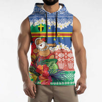 Personalised Tafea Joyeux Noel Sleeveless Hoodie Proud To Be a Ni-Van Sand Drawing Art - Polynesian Pride