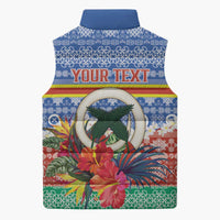 Personalised Tafea Joyeux Noel Sleeveless Puffer Jacket Proud To Be a Ni-Van Sand Drawing Art - Polynesian Pride