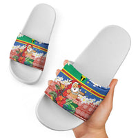 Personalised Tafea Joyeux Noel Slide Sandals Proud To Be a Ni-Van Sand Drawing Art - Polynesian Pride