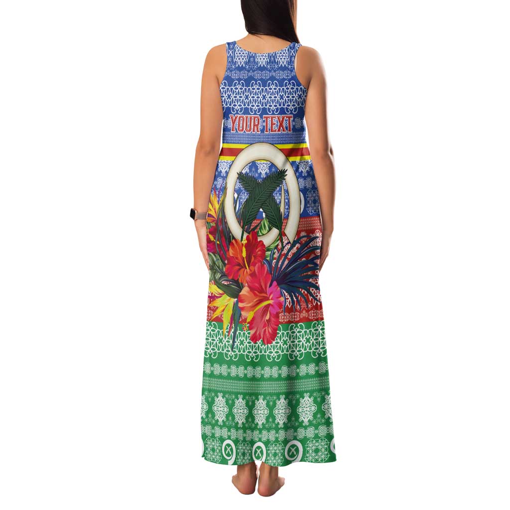 Personalised Tafea Joyeux Noel Tank Maxi Dress Proud To Be a Ni-Van Sand Drawing Art - Polynesian Pride