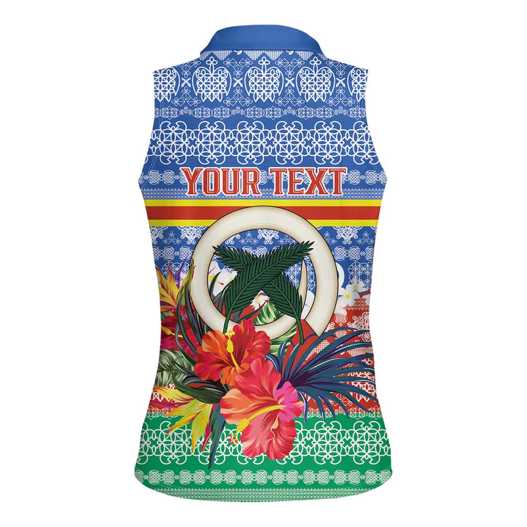 Personalised Tafea Joyeux Noel Women Sleeveless Polo Shirt Proud To Be a Ni-Van Sand Drawing Art - Polynesian Pride