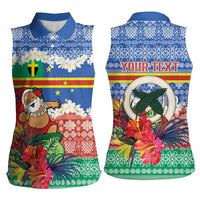 Personalised Tafea Joyeux Noel Women Sleeveless Polo Shirt Proud To Be a Ni-Van Sand Drawing Art - Polynesian Pride